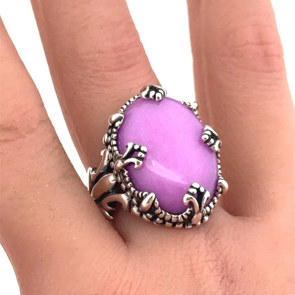 Carolyn Pollack Navajo 925 Sterling Silver Purple Phosphosiderite Statement Ring - Picture 10 of 15